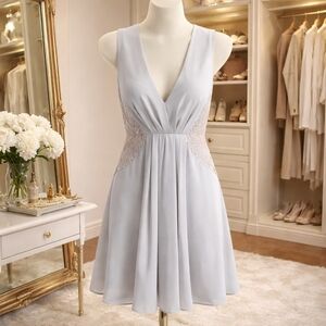 BCBGMaxAzria Light Blue Lace Mini Dress